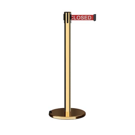Montour Line Retractable Belt Rolling Stanchion, 2.5ft Pol.Brass Post  7.5ft Close P400RL-PB-THISLRW-75
